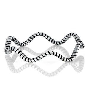 Sterling Silver Wavy Ring 4 mm 925 Fashion Band